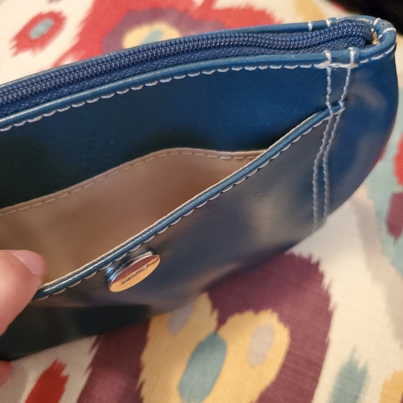 Nine West Teal Zippered Pouch with Mirror - Picture 2 of 7